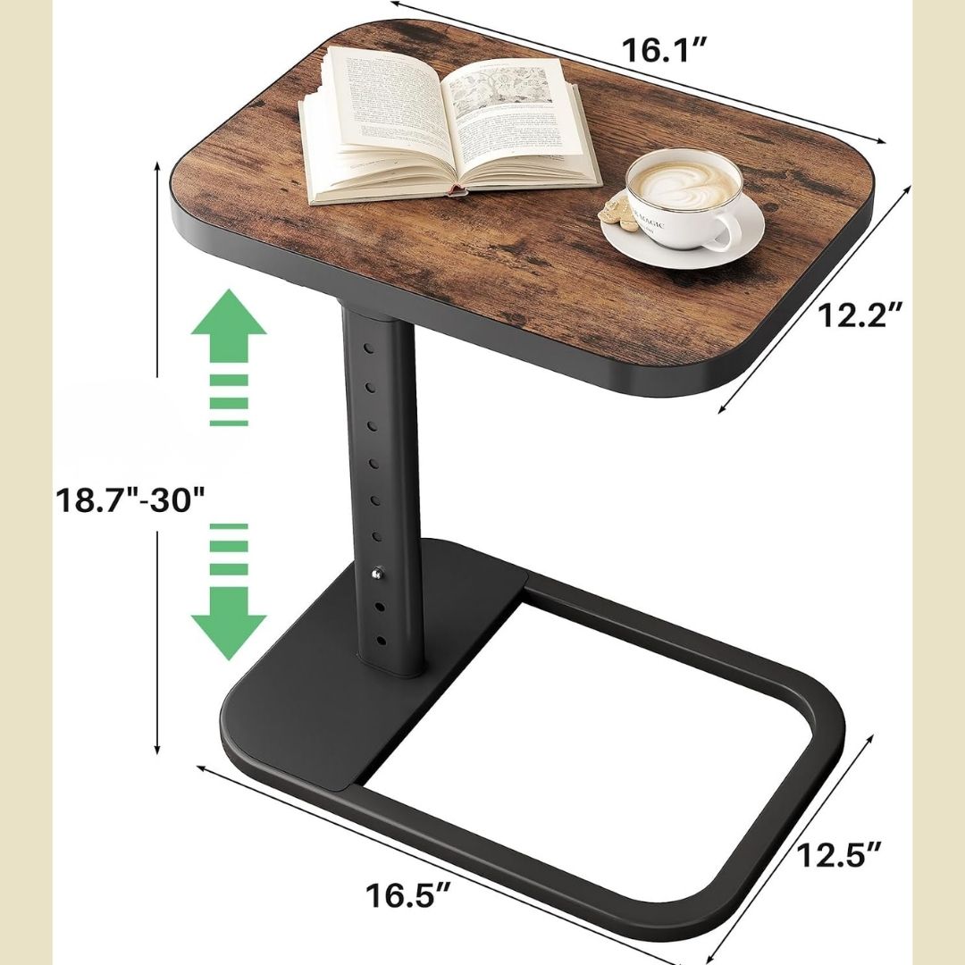 Oliver – Fleksibelt C-formet sidebord med høydejustering